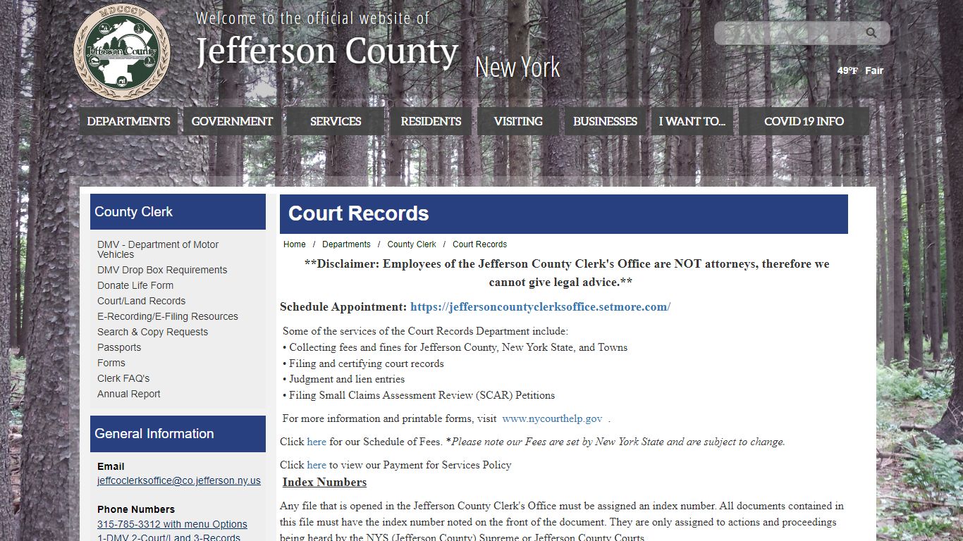 Welcome to Jefferson County, New York - Court Records