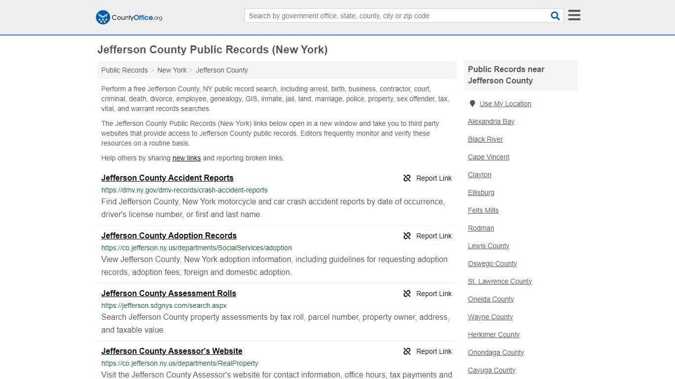 Public Records - Jefferson County, NY (Business, Criminal, GIS ...