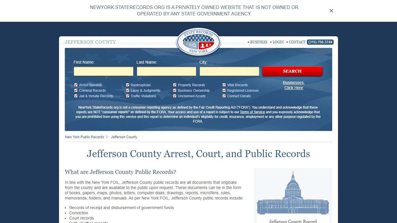 Jefferson County Arrest, Court, and Public Records